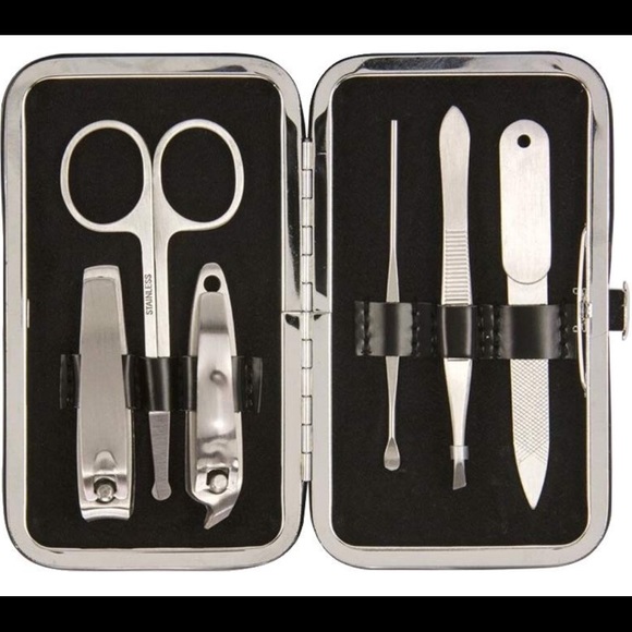 Manicure Set, 6-Piece, Geometric Black & White - Picture 1 of 4